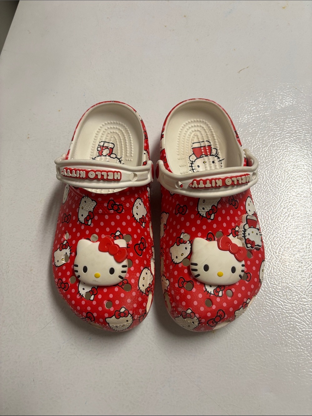 Hello Kitty Red and White Kids Slip-On Clogs